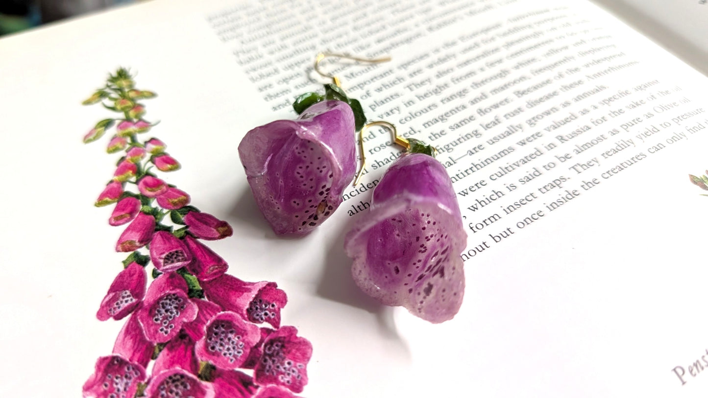 Real Foxglove Earrings