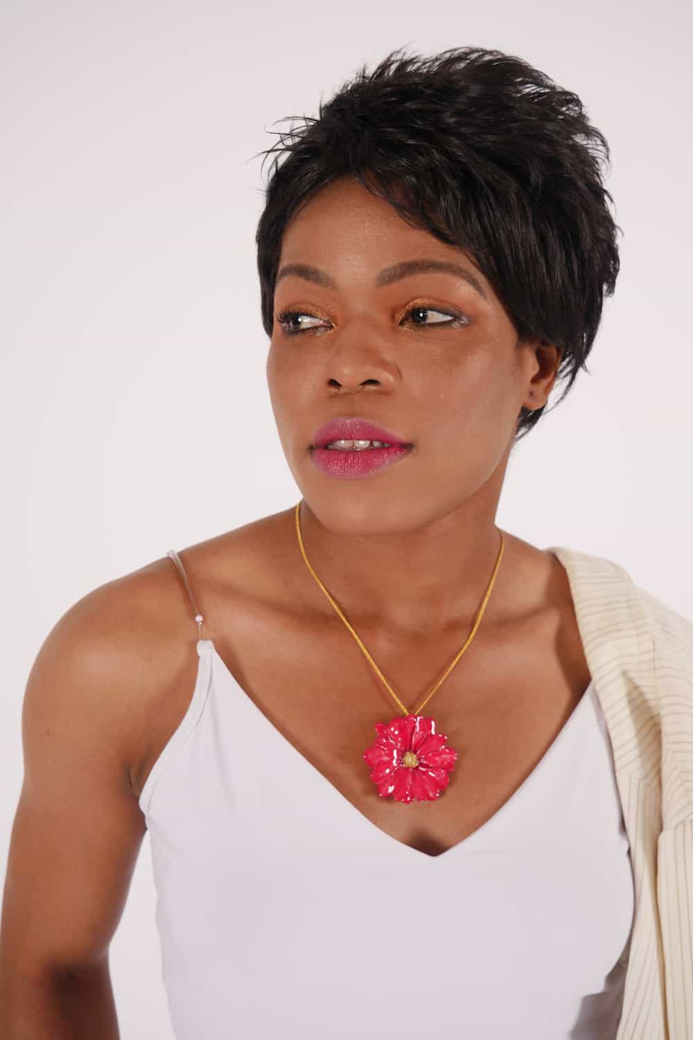 Real Aster Flower Necklace