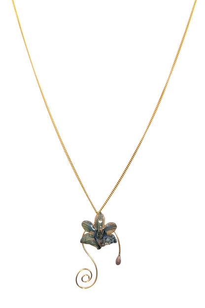 Real Orchid Gold Swirl Pendant