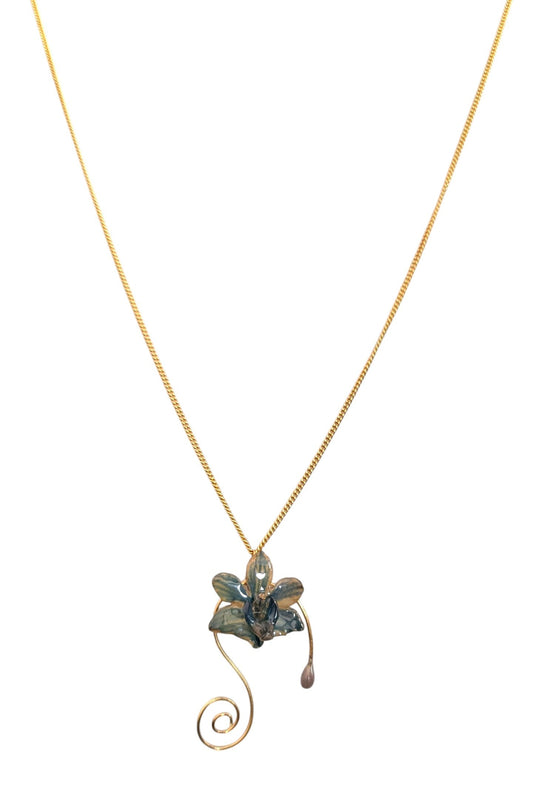 Real Orchid Gold Swirl Pendant