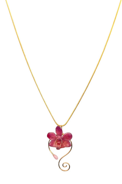 Real Orchid Gold Swirl Pendant