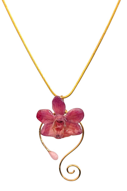 Real Orchid Gold Swirl Pendant