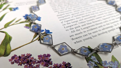 Real Forget-me-not Collar Necklace