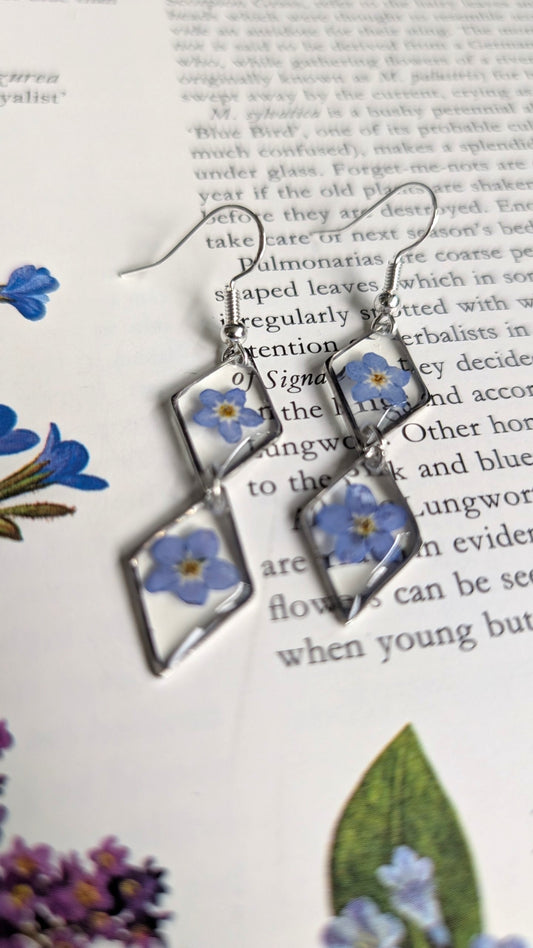 Real Forget-me-not Earrings (double)