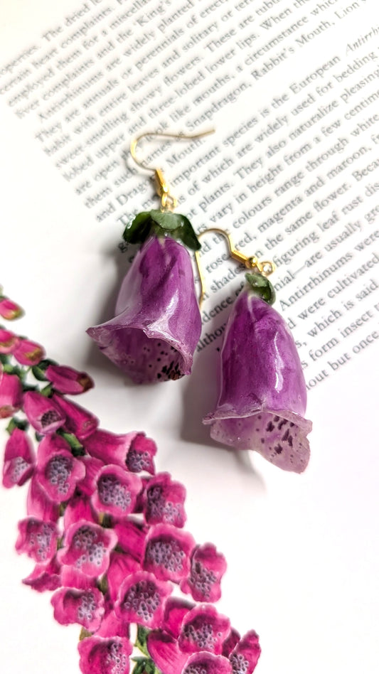 Real Foxglove Earrings