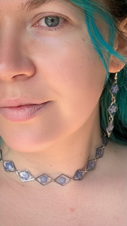 Real Forget-me-not Earrings (triple)