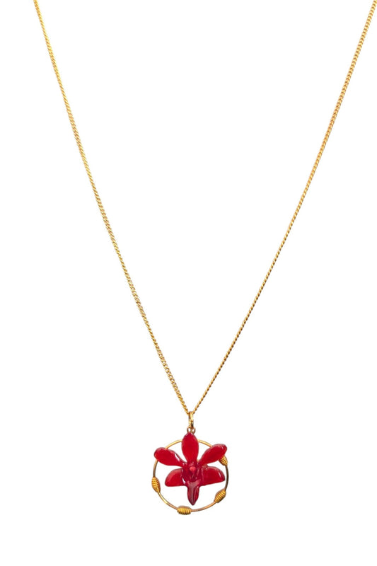 Real Orchid Wirework Pendant