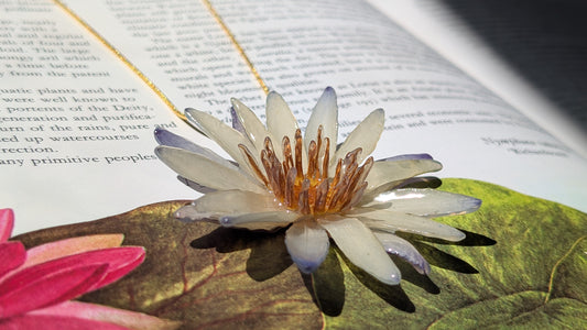 Real Blue Waterlily Pendant