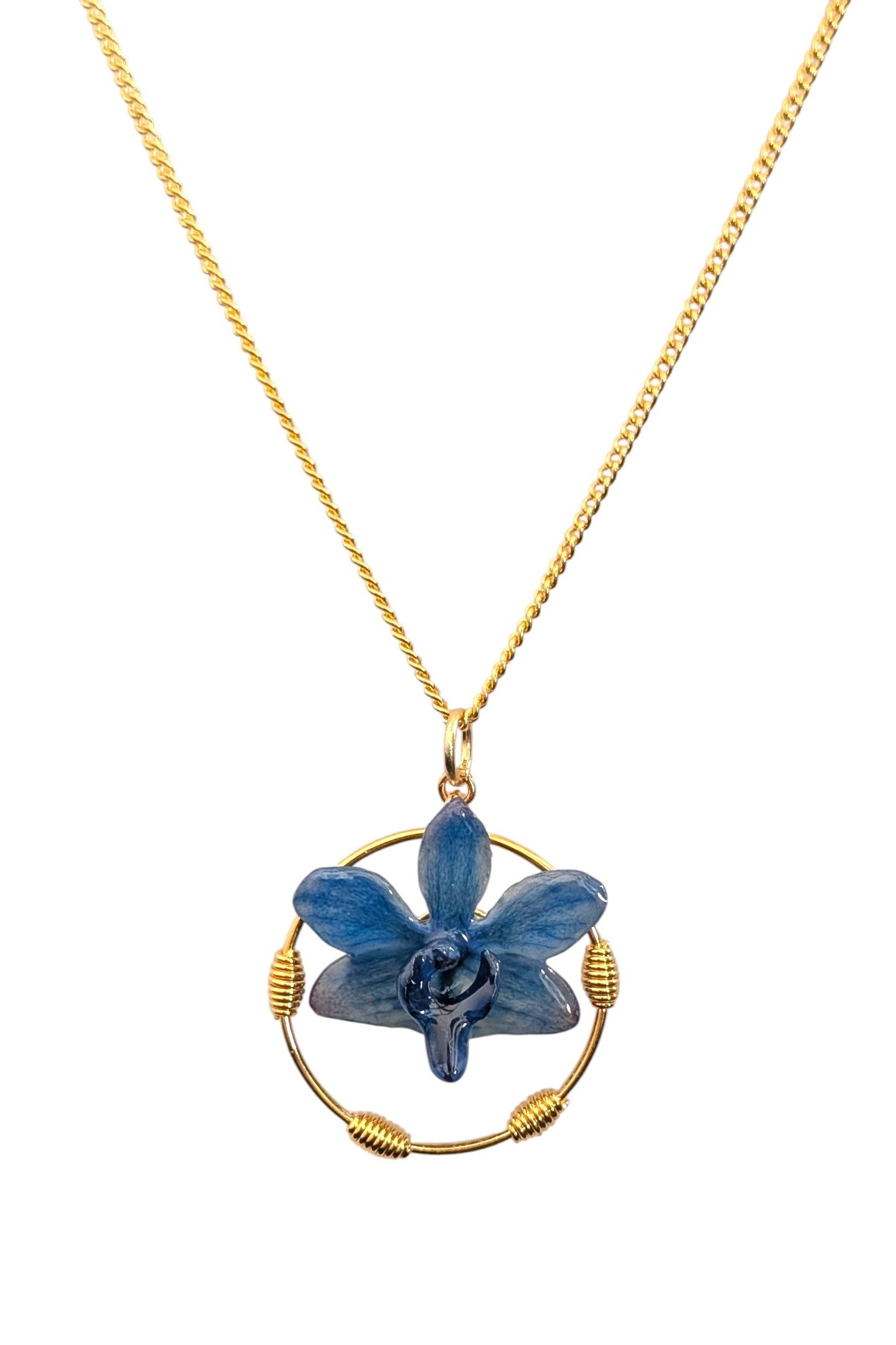 Real Orchid Wirework Pendant