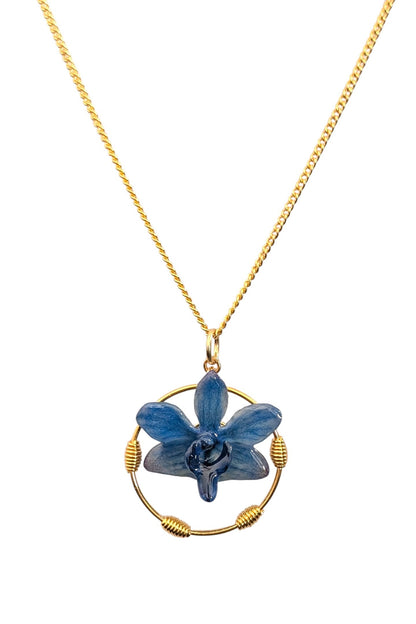 Real Orchid Wirework Pendant