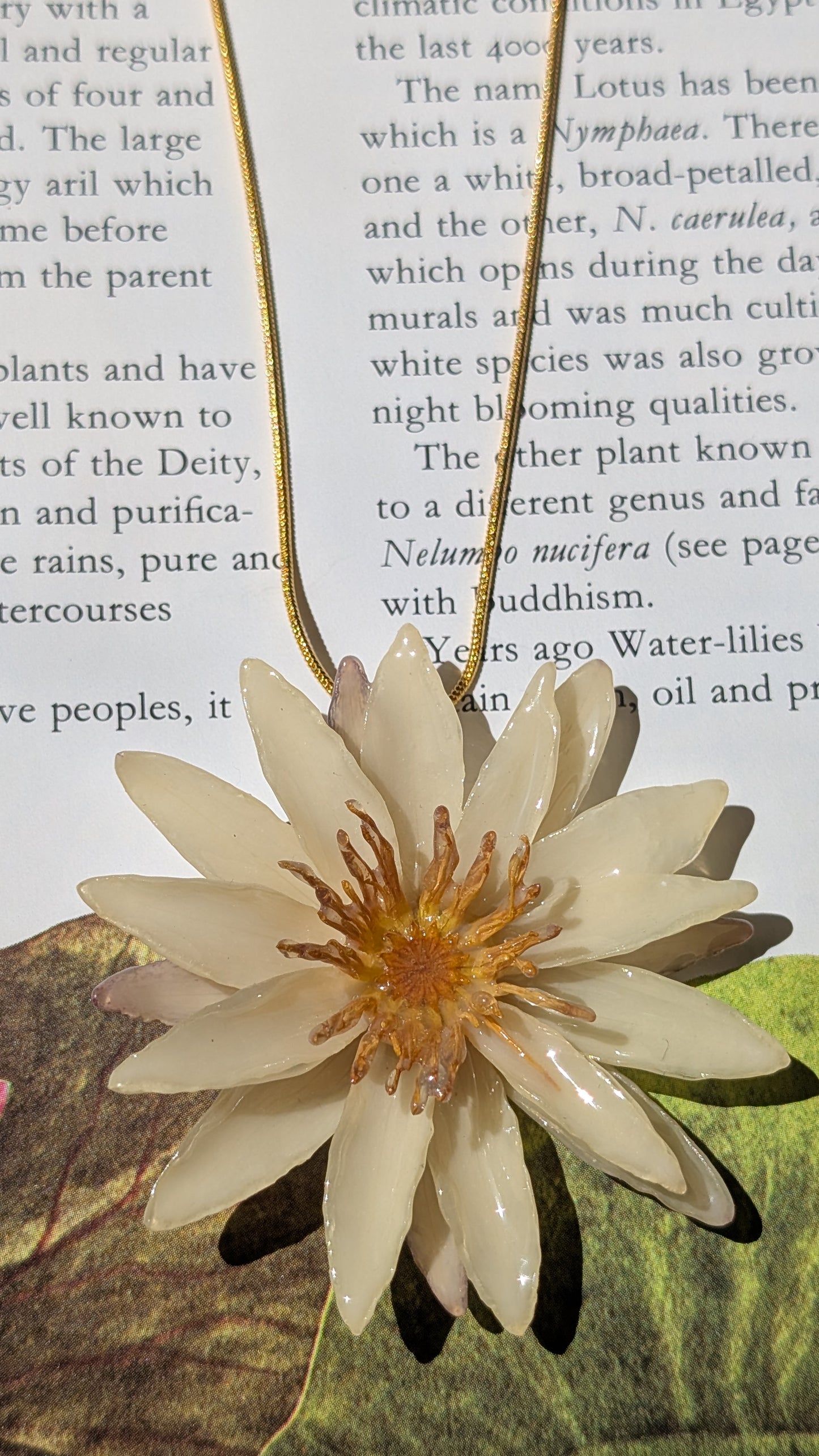 Real Cream Waterlily Pendant