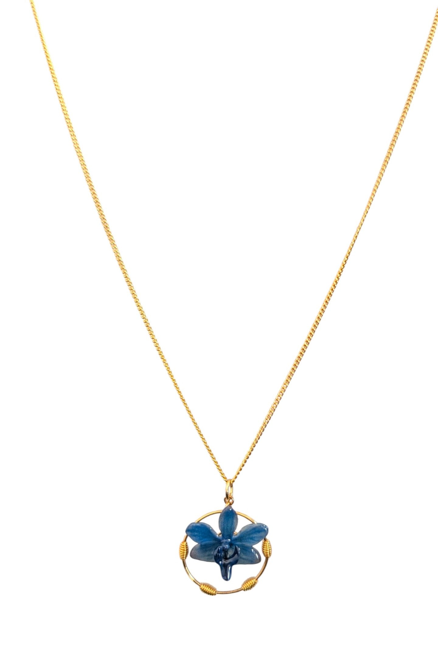 Real Orchid Wirework Pendant