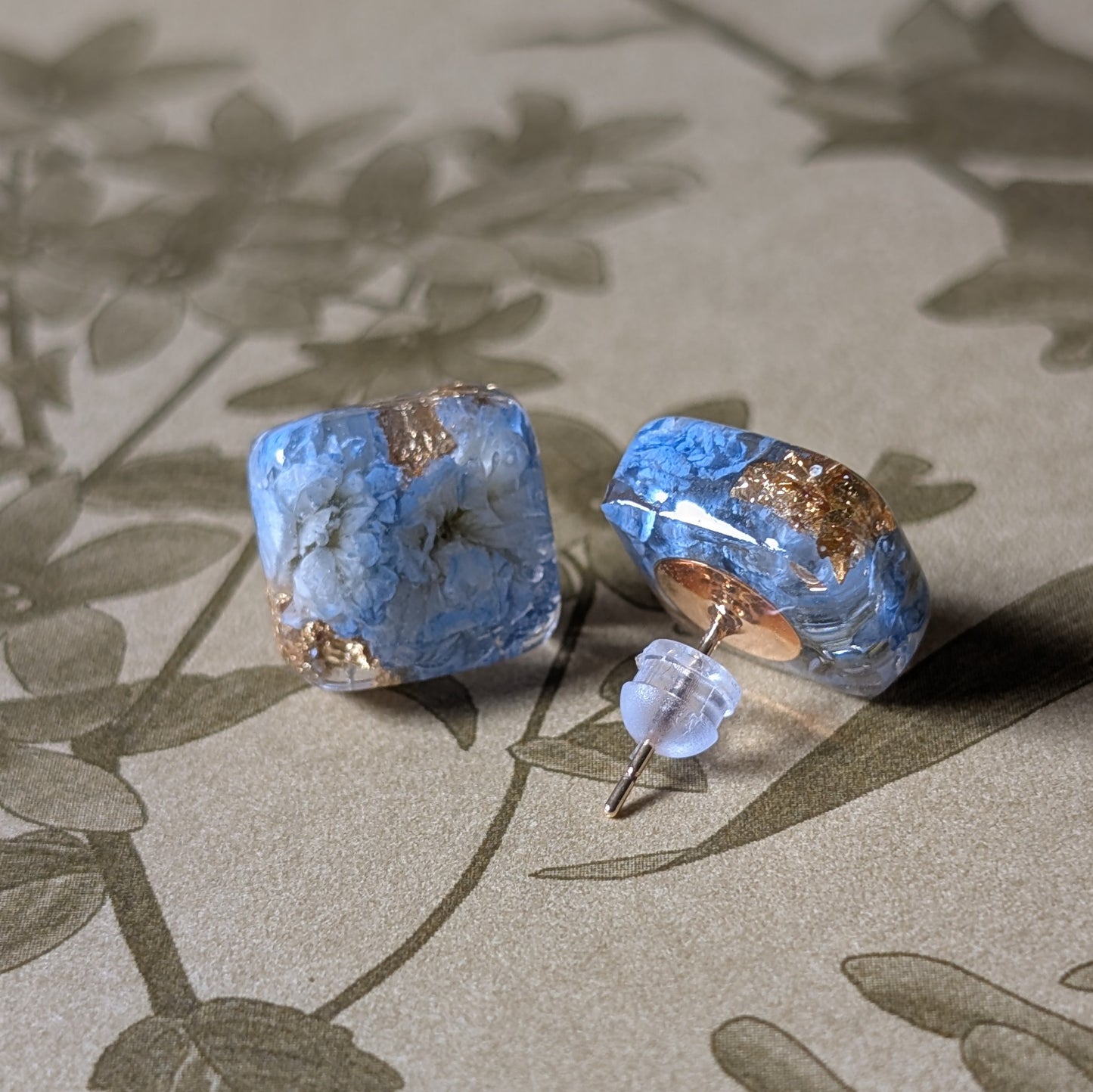 Real Gypsophila Stud Earrings